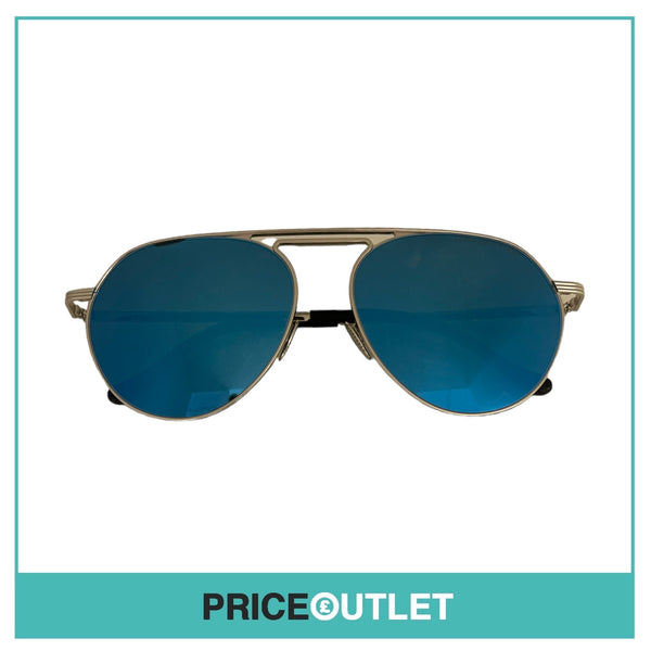 Blue Lens Silver & Black Frame Sunglasses RRP £325