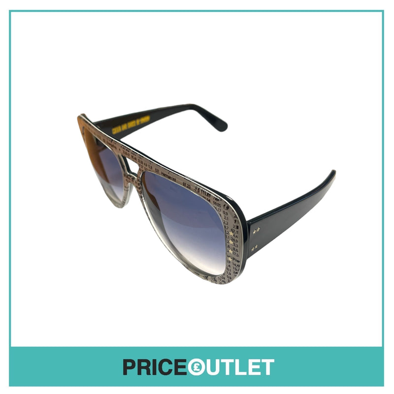 Black & White Patterned Frame Pilot's Sunglasses RRP £325