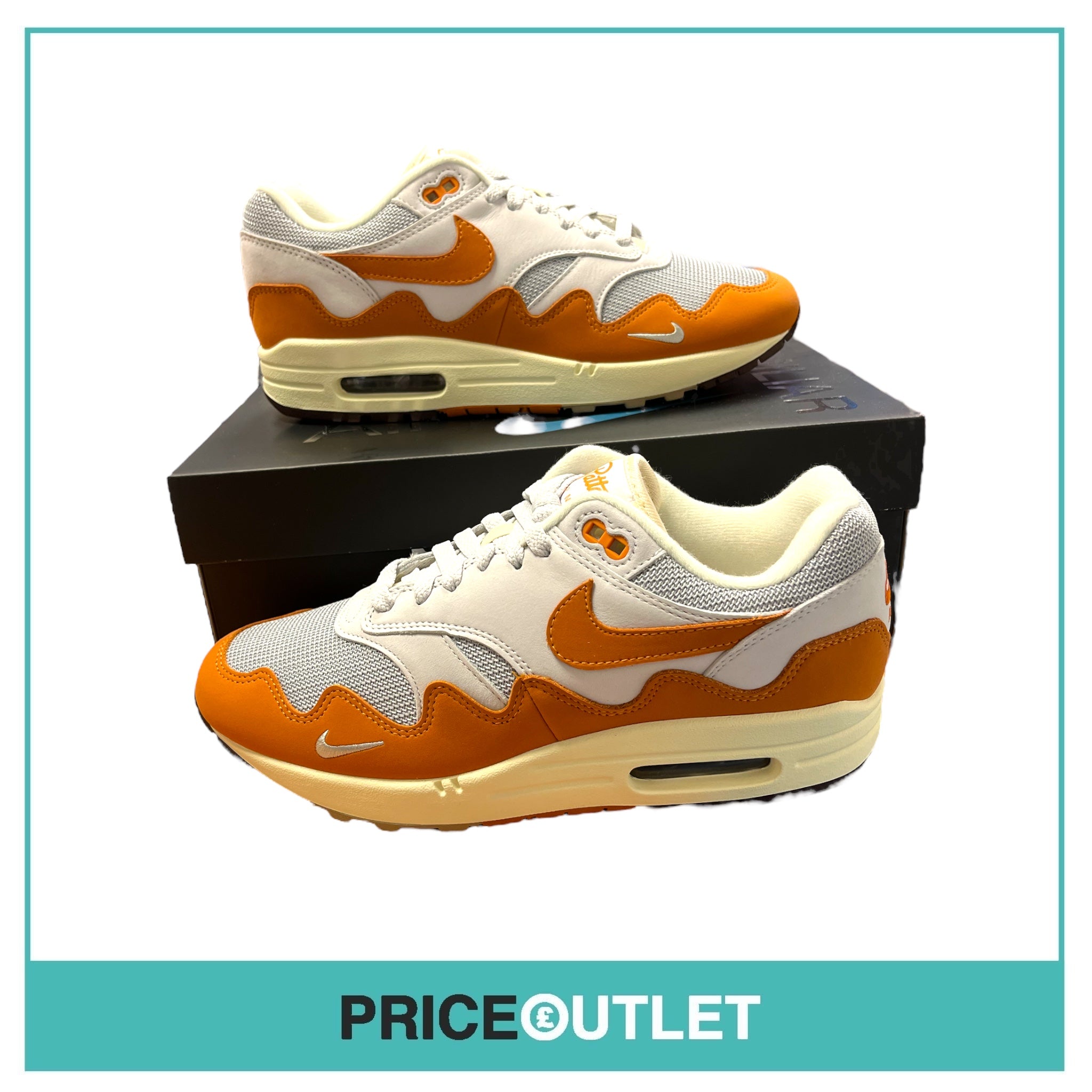 Patta x Nike Air Max 1 Monarch Trainers - Orange - Size 7.5 UK - BRAND NEW