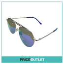 Silver Frame Sunglasses With Blue Arm Detail RRP £325