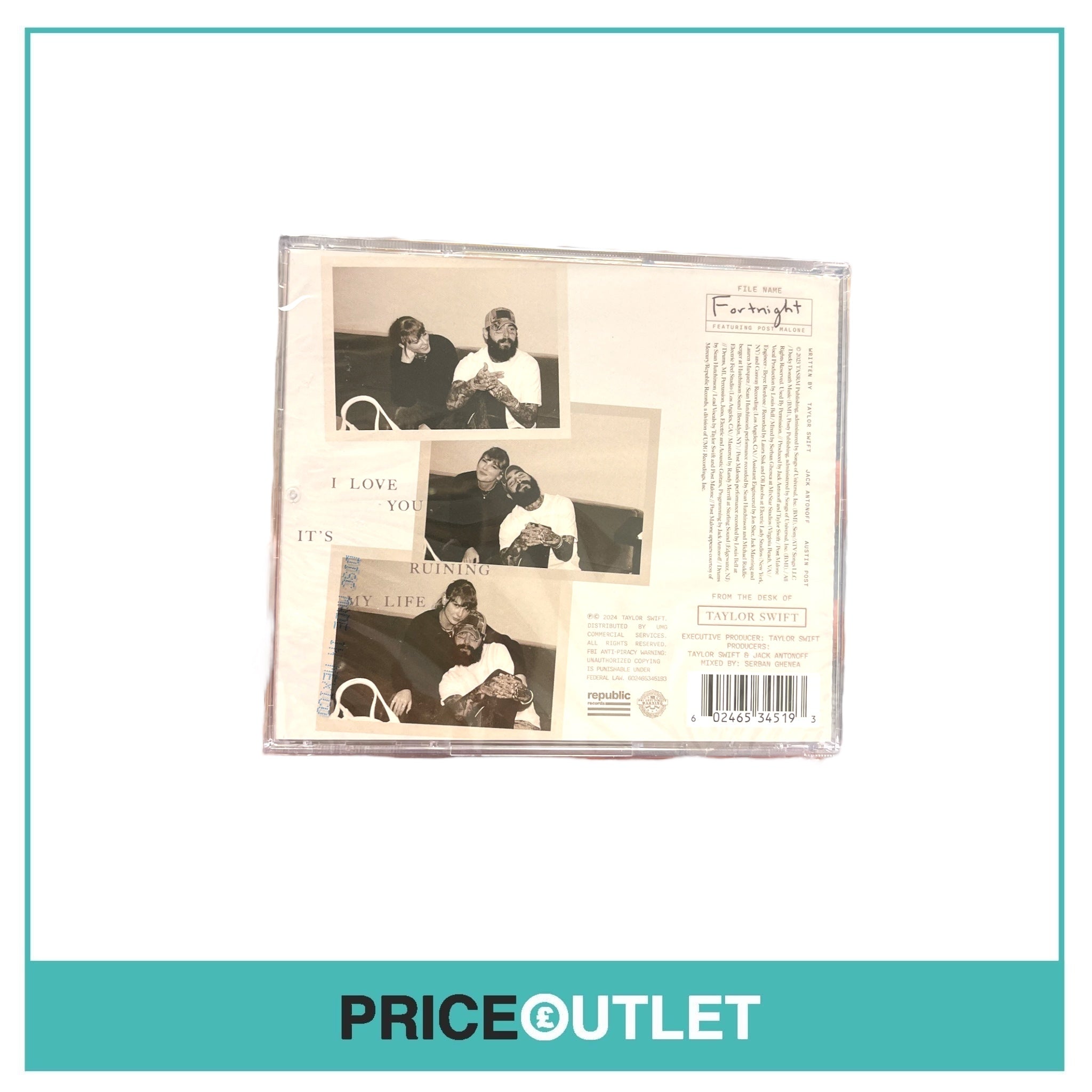 Taylor Swift Fortnite Featuring Post Malone - Single CD - BRAND NEW SEALED