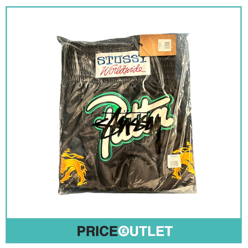 Stussy Patta Boxing Shorts - Black - Size L - BRAND NEW SEALED