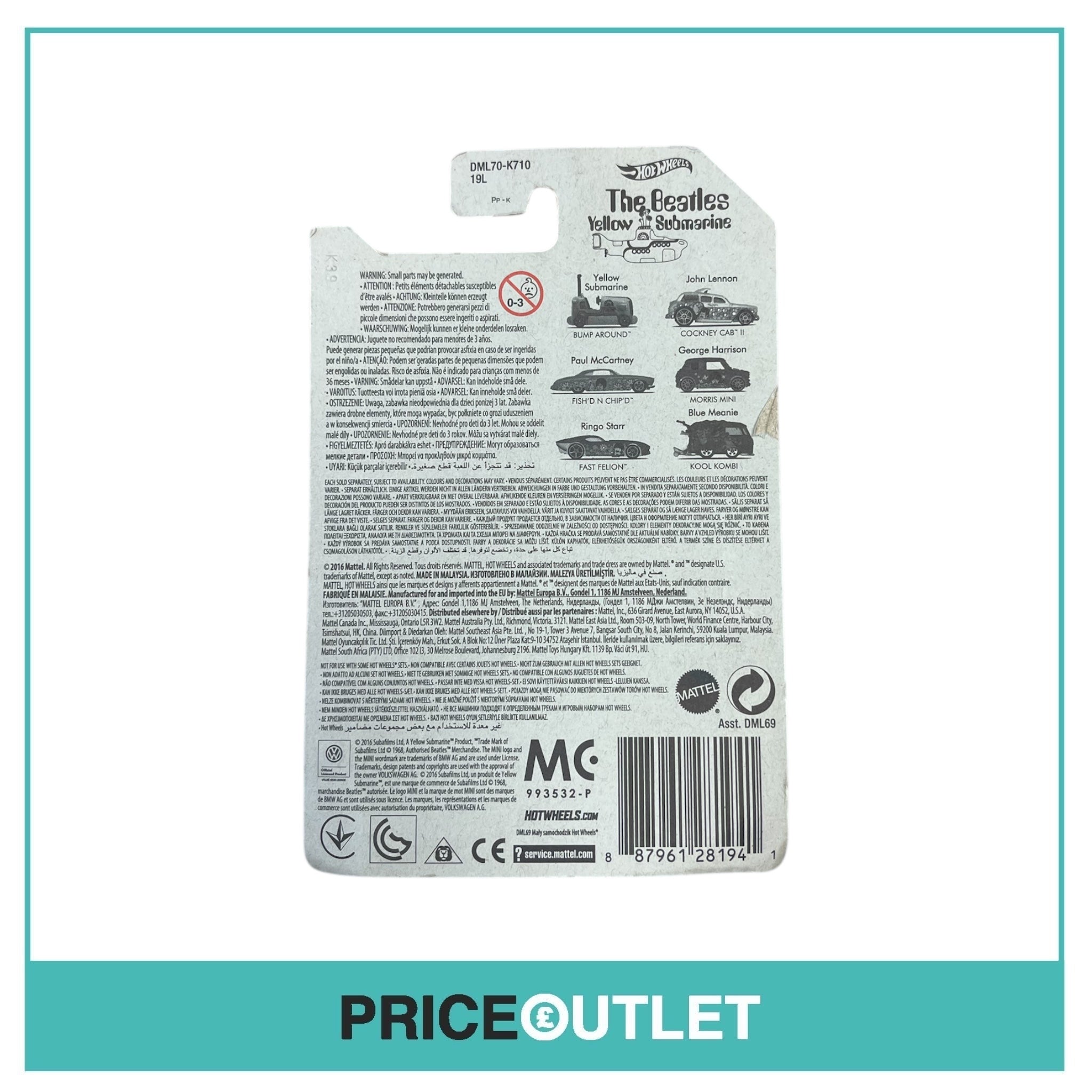 Hot Wheels - The Beatles Yellow Submarine 2/6 - Cockney Cab 2 (Damaged)