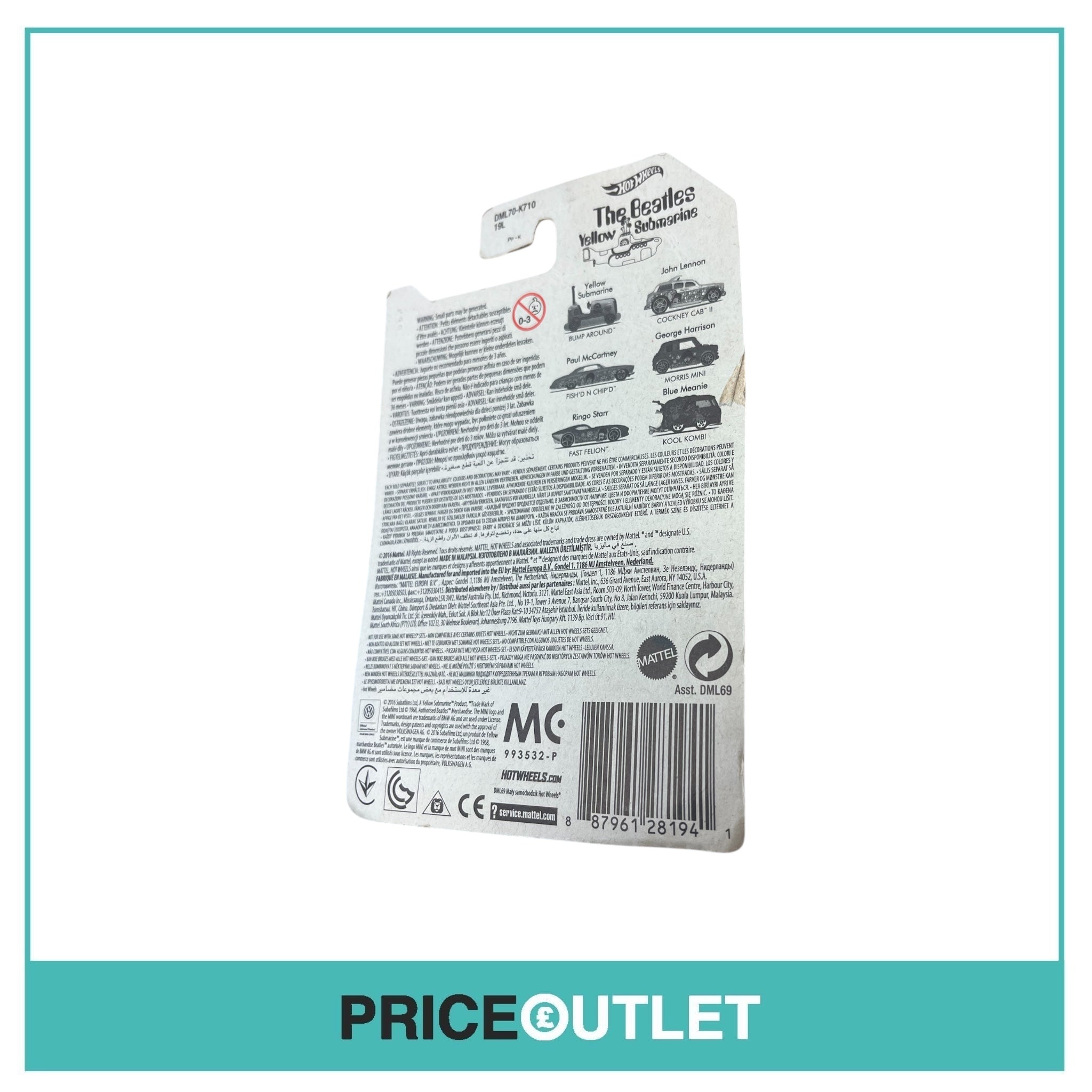 Hot Wheels - The Beatles Yellow Submarine 2/6 - Cockney Cab 2 (Damaged)