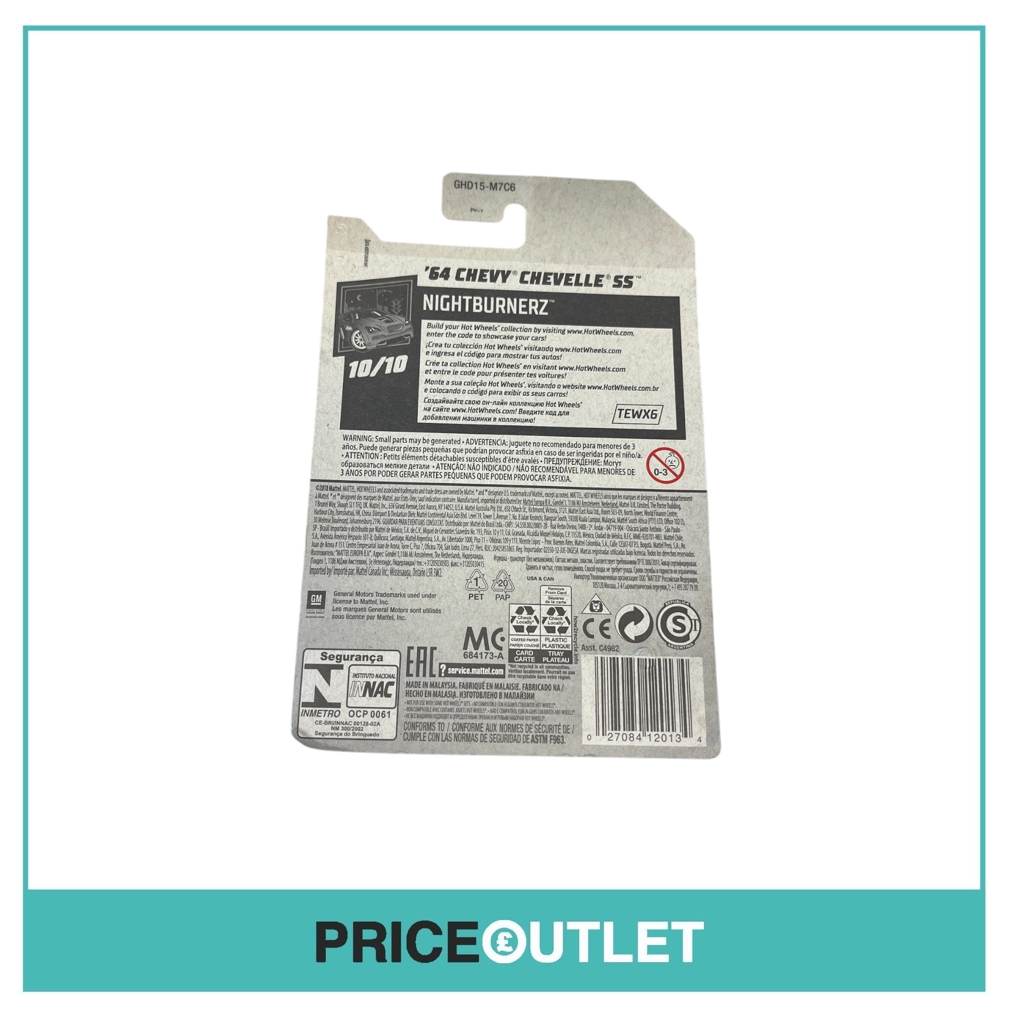 Hot Wheels - Nightburnerz 10/10 - ‘64 Chevy Chevelle SS (Damaged)