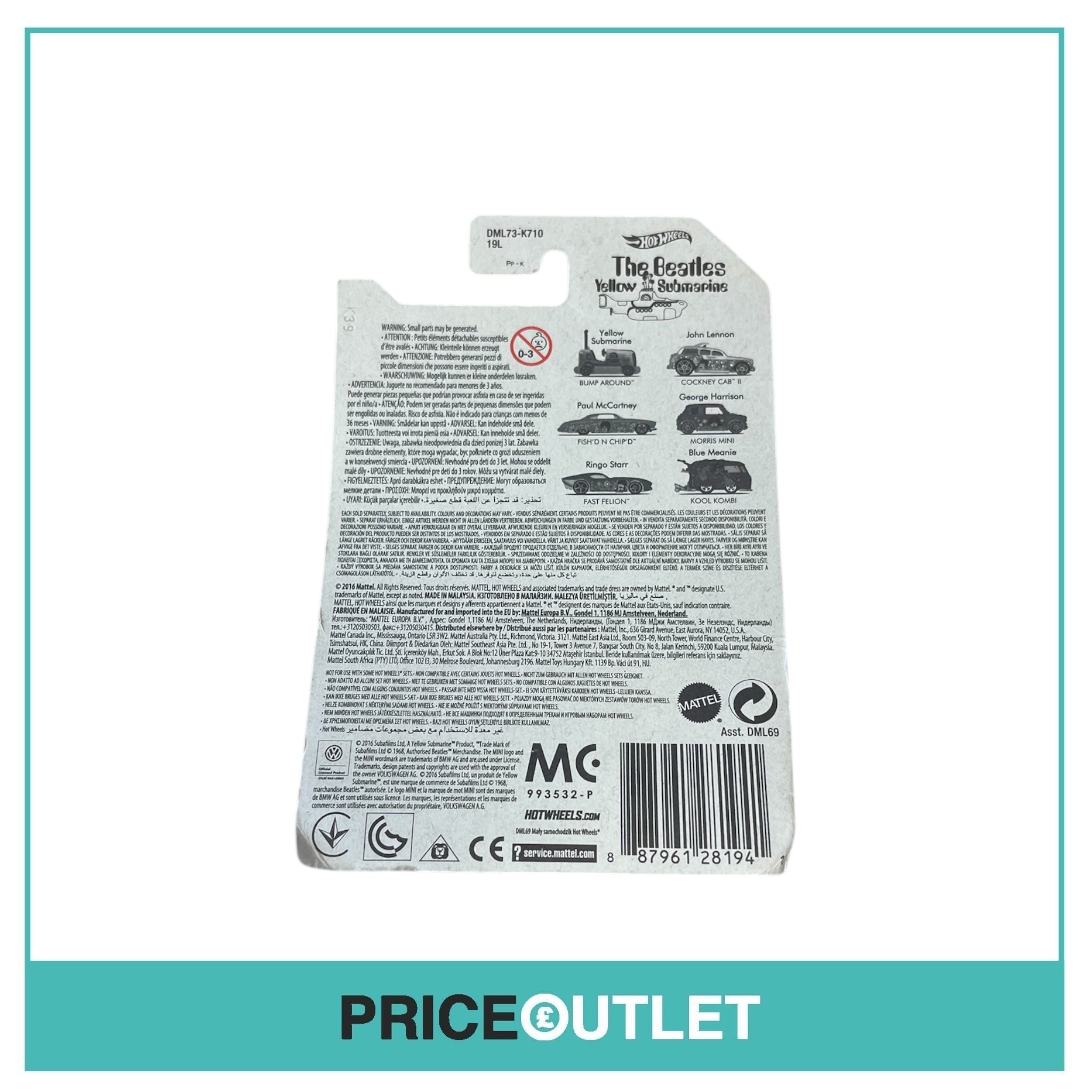 Hot Wheels - The Beatles Yellow Submarine 6/6 - Kool Kombi (Damaged)