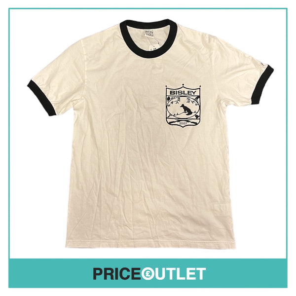Bisley - Black Trimmed White T-Shirt - Size L - BRAND NEW WITH TAGS