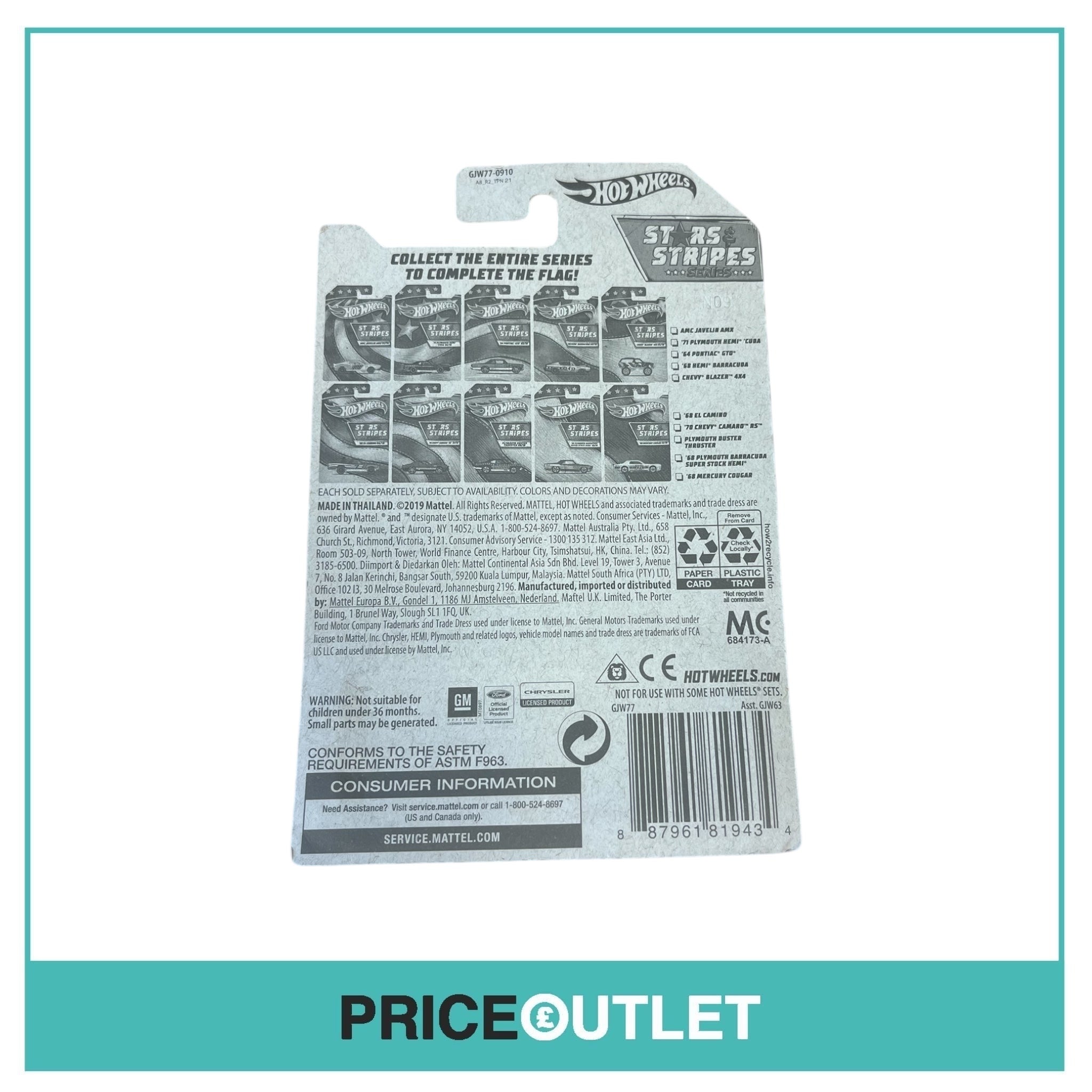 Hot Wheels - Stars & Stripes Series - AMC Javelin AMX 01/10 (Slight Damage)