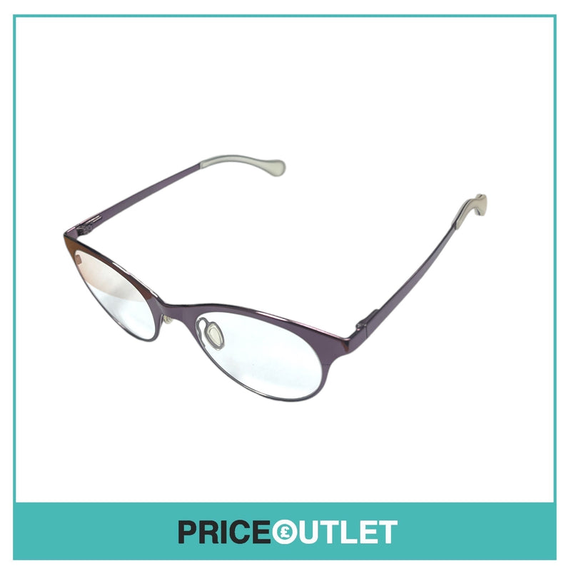 Cutler & Gross - Clear Lens Purple Chrome Frame Glasses With Clear Arm Detail RRP £325