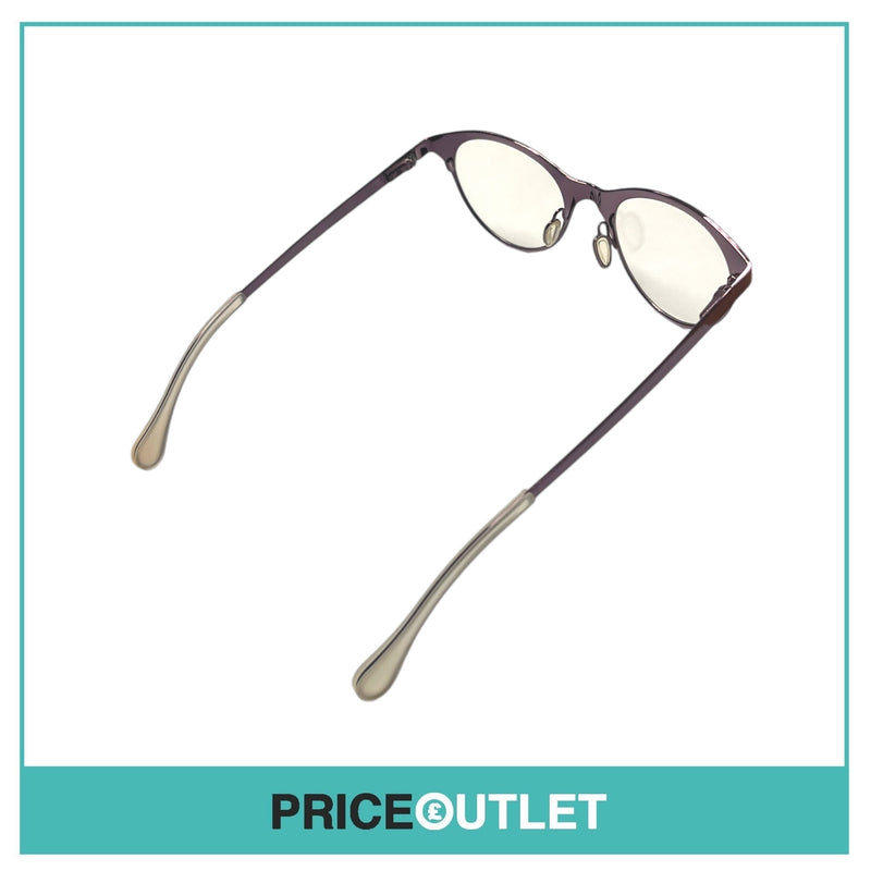Cutler & Gross - Clear Lens Purple Chrome Frame Glasses With Clear Arm Detail RRP £325