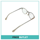 Clear Lens Light Silver Chrome Frame Glasses With Clear Arm Detail RRP £325