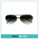 Silver Frame Pilot's Sunglasses With Grey Leather Detail RRP £325