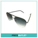 Silver Frame Pilot's Sunglasses With Grey Leather Detail RRP £325