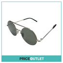 Silver Frame Round Pilot's Sunglasses With Black Detail RRP £325