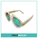 White Frame Sunglasses With Green Reflective Lens RRP £325