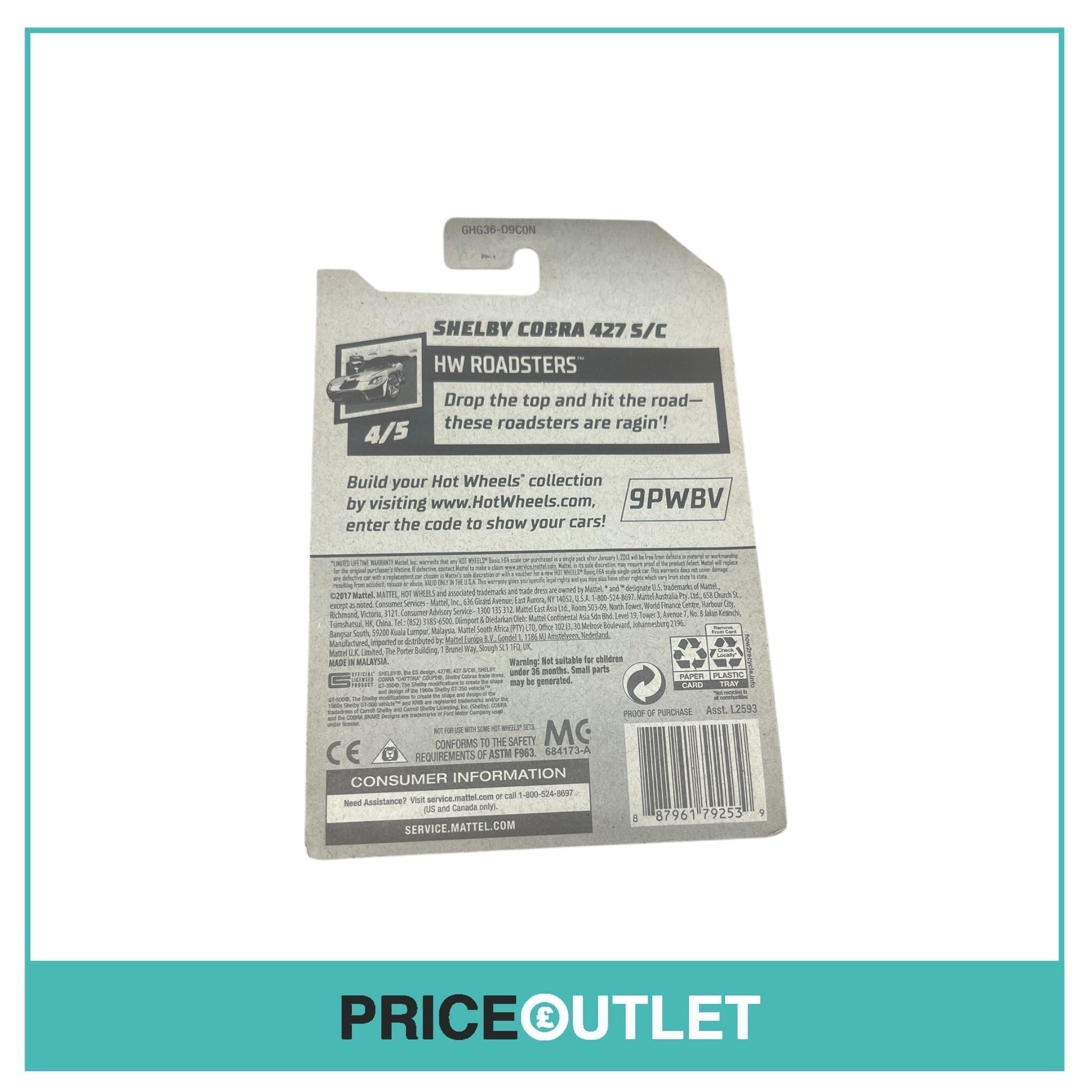 Hot Wheels - HW Roadsters 4/5 - Shelby Cobra 427 S/C