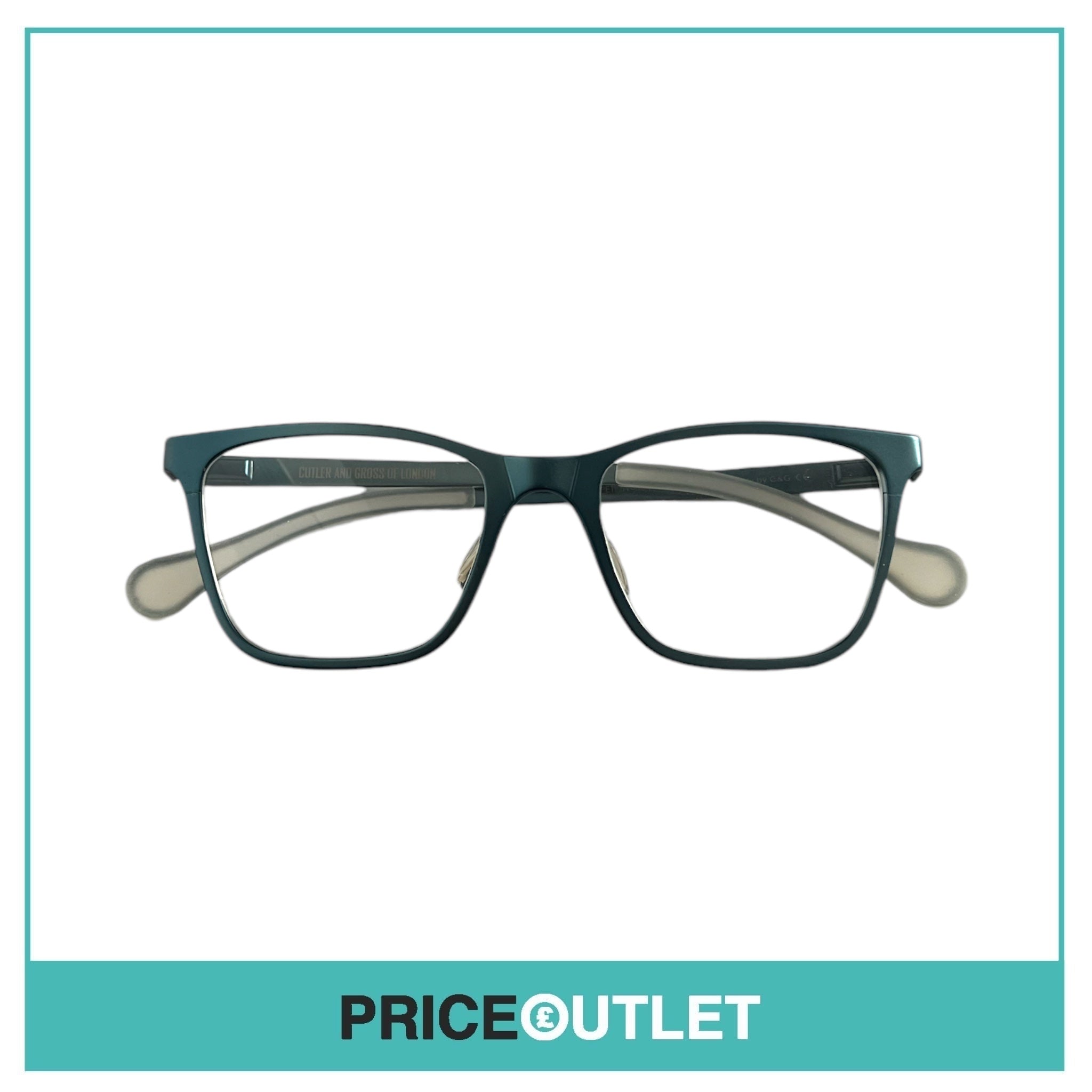 Clear Lens Metallic Blue Frame Glasses RRP £325