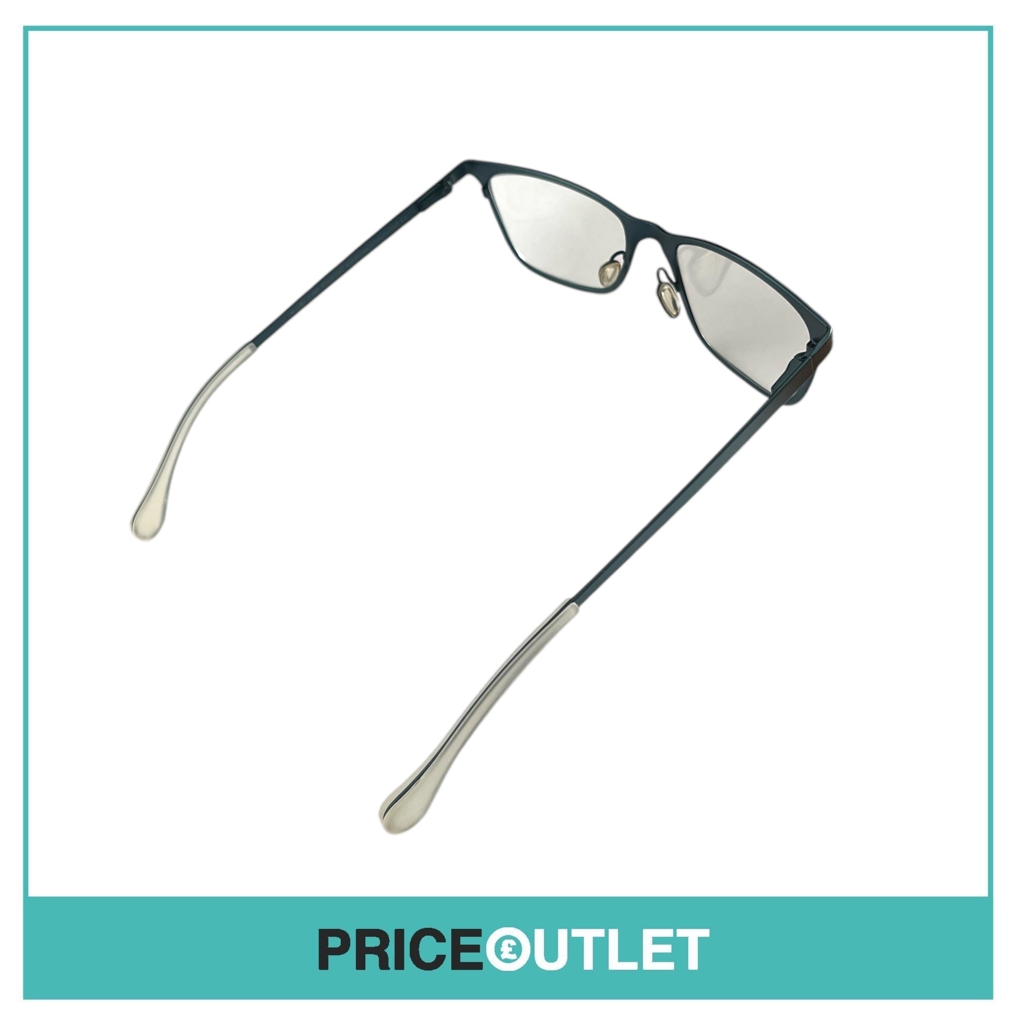 Clear Lens Metallic Blue Frame Glasses RRP £325