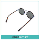 Blue Reflective Lens Metallic Frame Round Sunglasses RRP £325