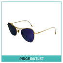 Blue Reflective Lens Gold Frame Sunglasses RRP £325