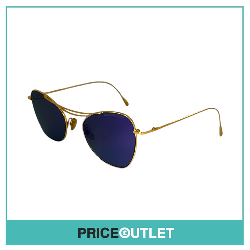 Blue Reflective Lens Gold Frame Sunglasses RRP £325
