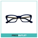 Clear Lens Translucent Deep Blue Frame Glasses With Silver Detail RRP £325