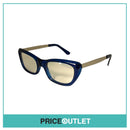 Clear Lens Translucent Deep Blue Frame Glasses With Silver Detail RRP £325