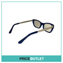 Clear Lens Translucent Deep Blue Frame Glasses With Silver Detail RRP £325