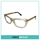 Clear Lens Clear Frame Glasses With Black & Gold Detail RRP £325