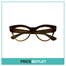 No Lens Brown Frame Glasses With Yellow Patterned Detail RRP £325
