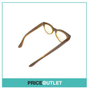 No Lens Brown Frame Glasses With Yellow Patterned Detail RRP £325