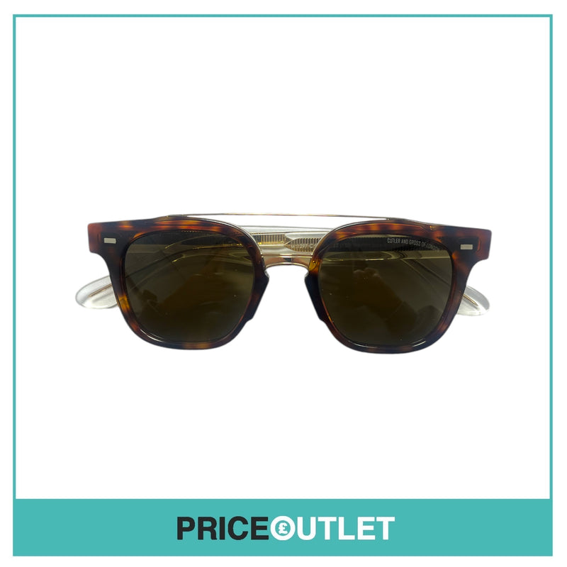 Brown Tortoiseshell Sunglasses With Clear Arm Detail RRP £325