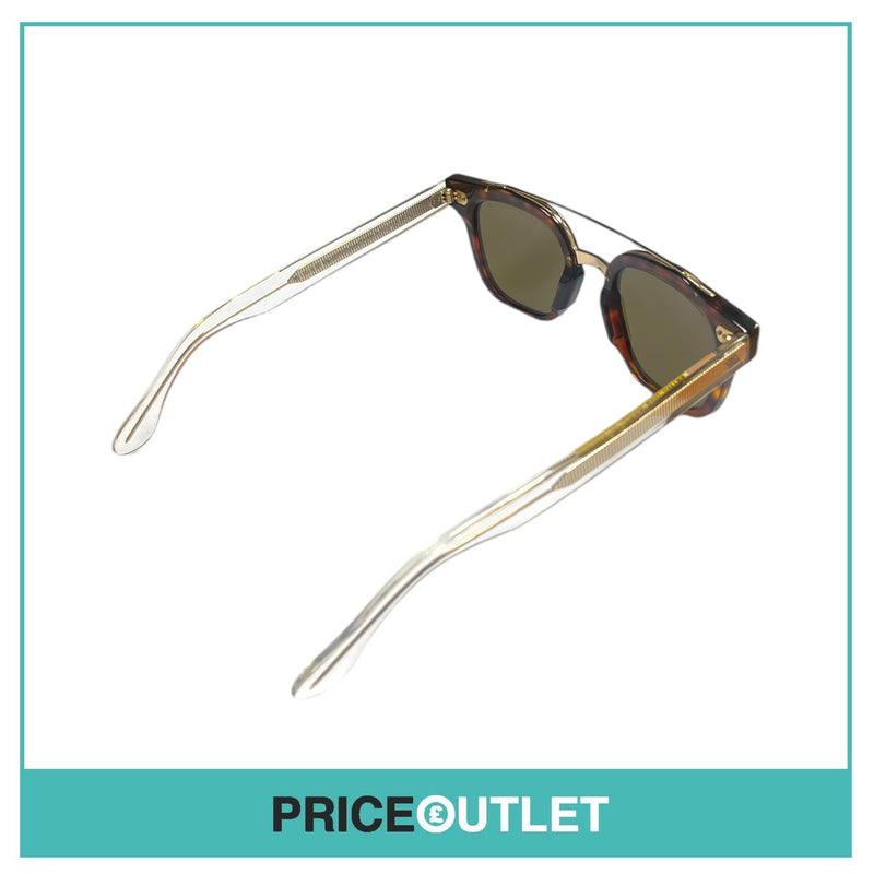 Brown Tortoiseshell Sunglasses With Clear Arm Detail RRP £325