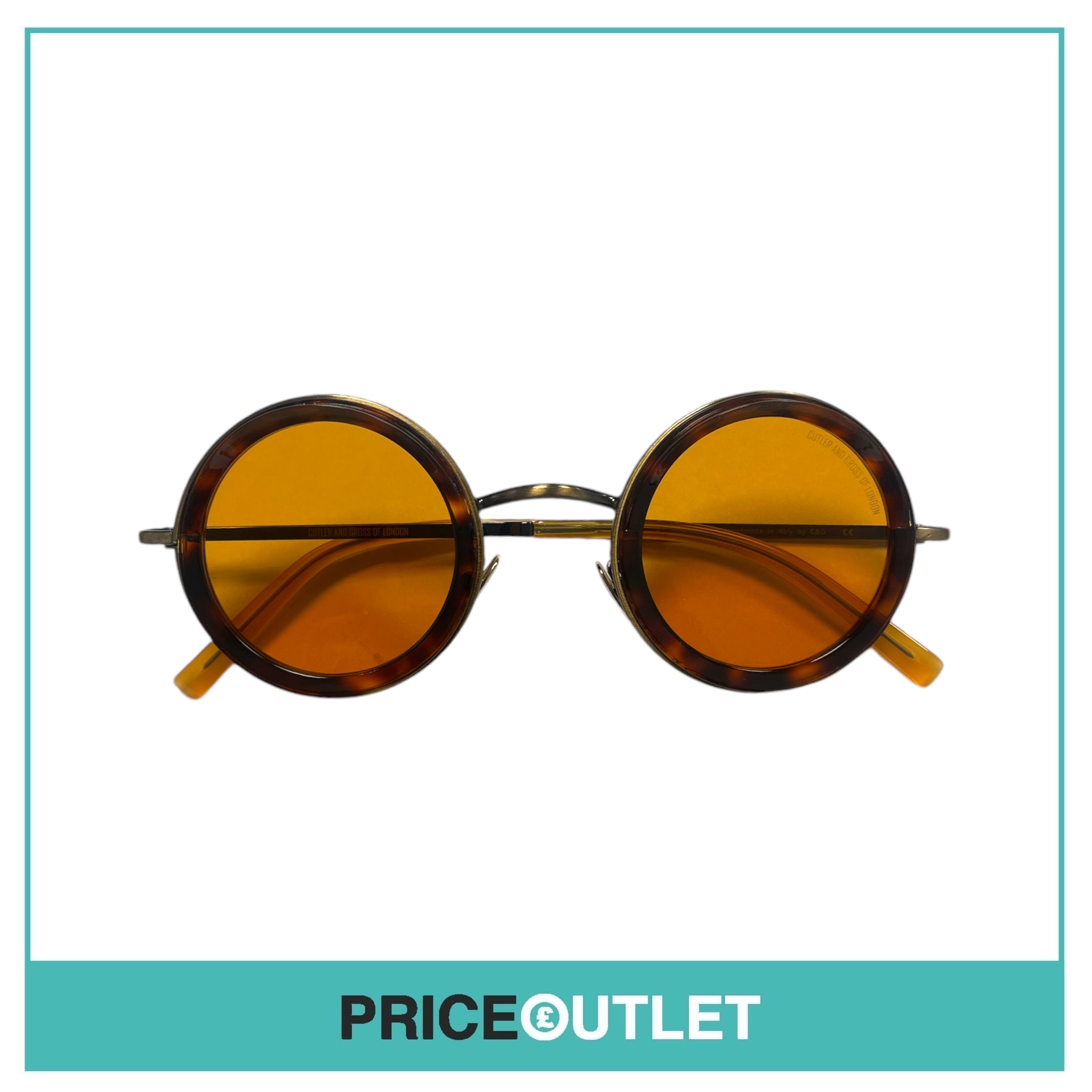 Orange Lens Round Brown Tortoiseshell Frame Sunglasses RRP £325