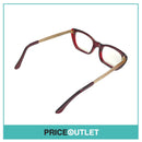 No Lens Red Frame Glasses With Gold Detail RRP £325