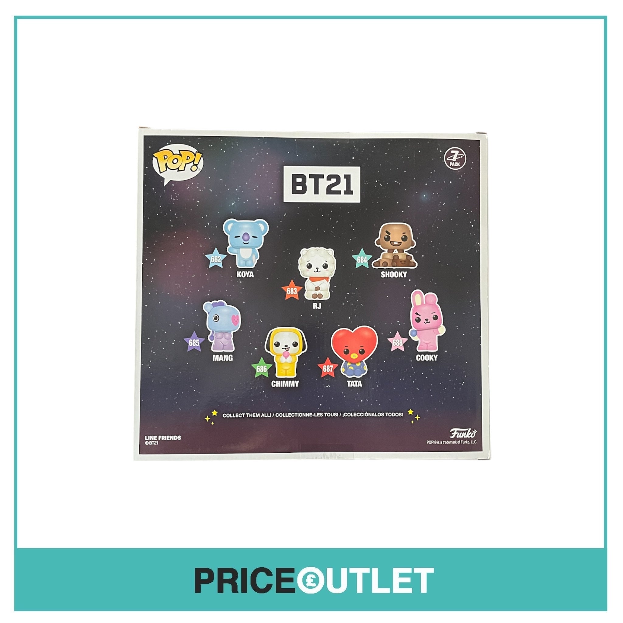 Funko - BT21 - Koya/RJ/Shooky/Mang/Chimmy/Tata/Cooky (Exclusive) (Slight Damage)