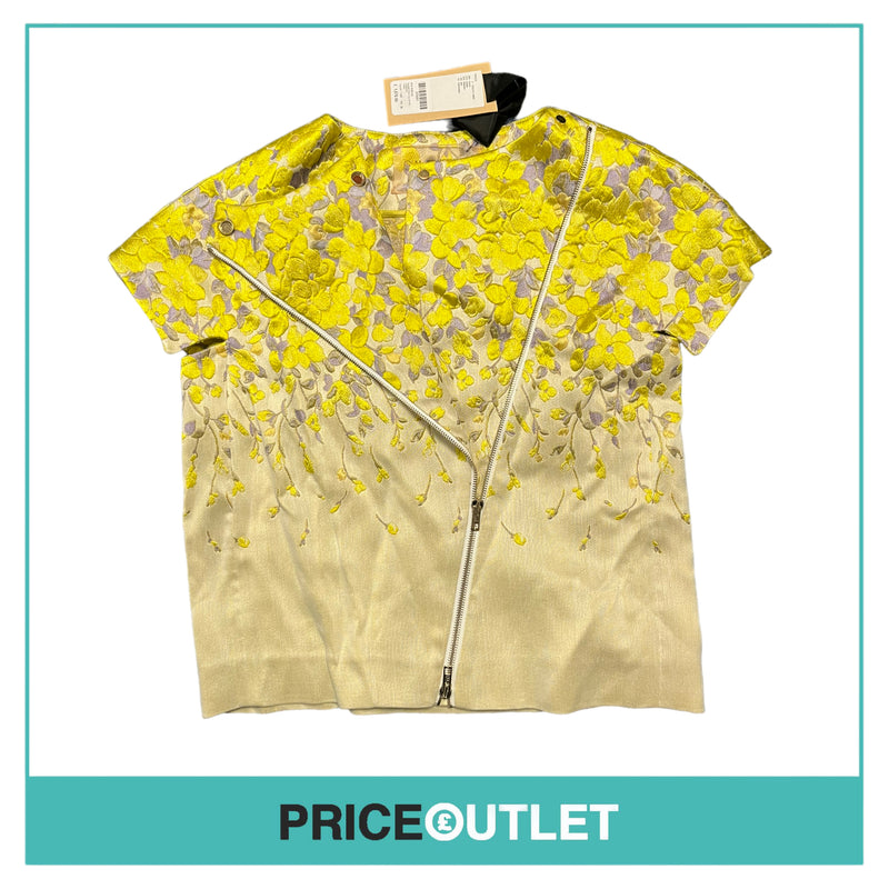 Giambattista Valli - Yellow and Purple Floral Top - Size 38 - BRAND NEW WITH TAGS