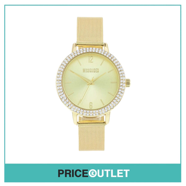 Missguided - Ladies Watch - Gold Dial & Gold Meshed Strap