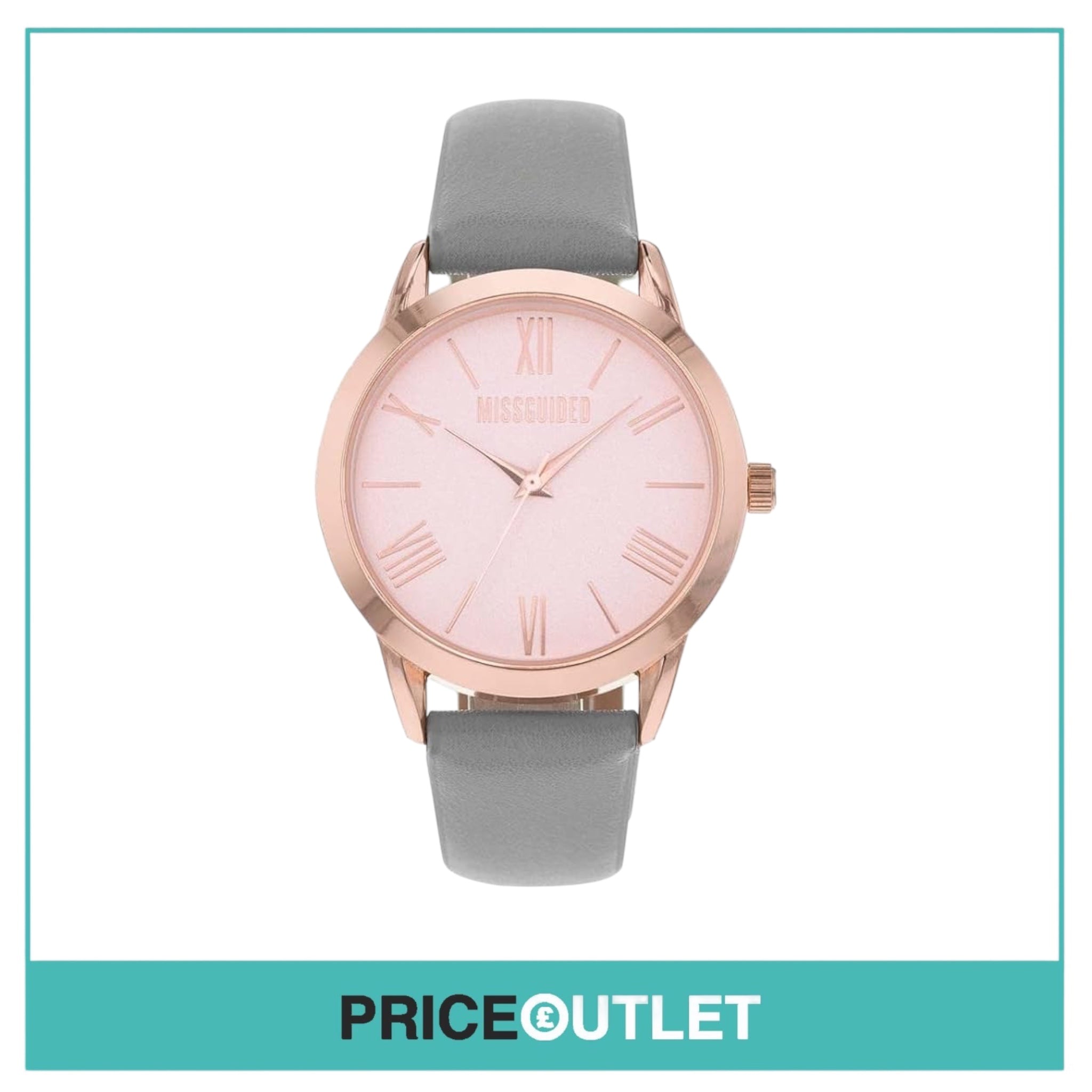 Missguided - Ladies Watch - Rose Gold Grey Strap