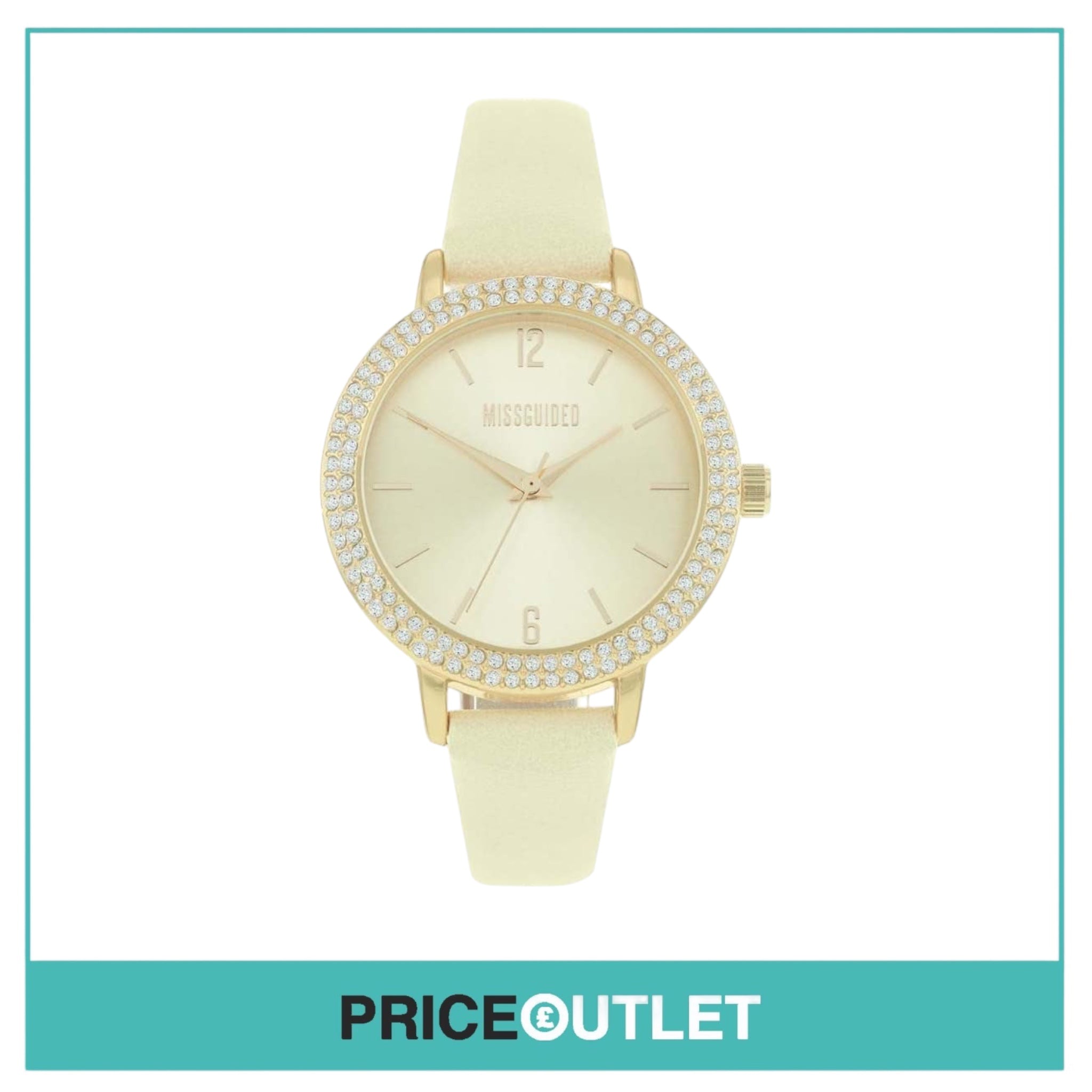 Missguided - Ladies Watch - Gold And Beige Strap