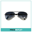 Silver Frame Pilot's Sunglasses With Black Leather Detail RRP £325