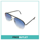 Silver Frame Pilot's Sunglasses With Black Leather Detail RRP £325