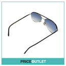 Silver Frame Pilot's Sunglasses With Black Leather Detail RRP £325