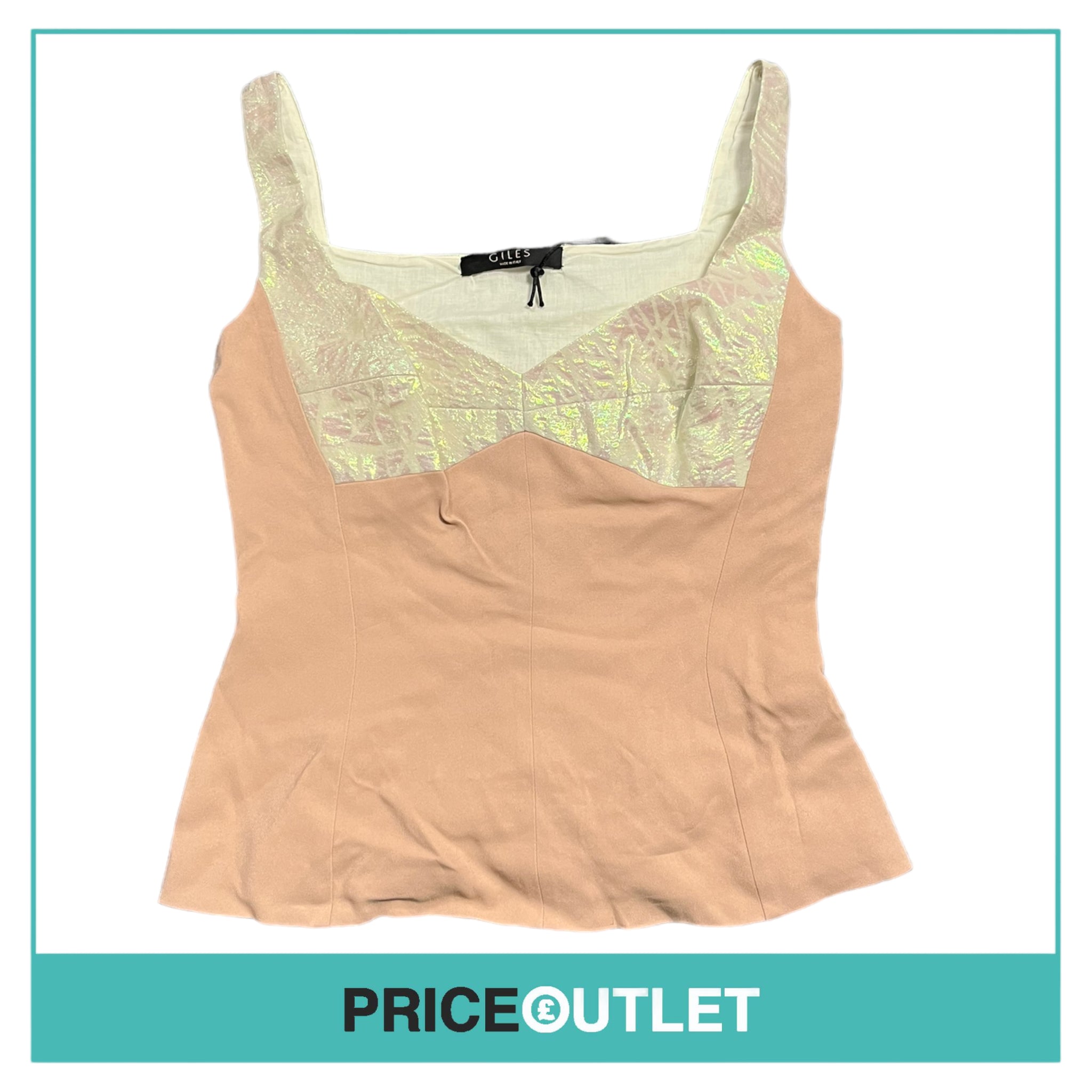 Giles - Nude and Iridescent Sleeveless Top - Size 42 - BRAND NEW WITH TAGS