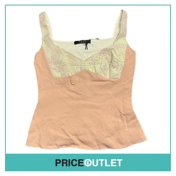 Giles - Nude and Iridescent Sleeveless Top - Size 40 - BRAND NEW WITH TAGS