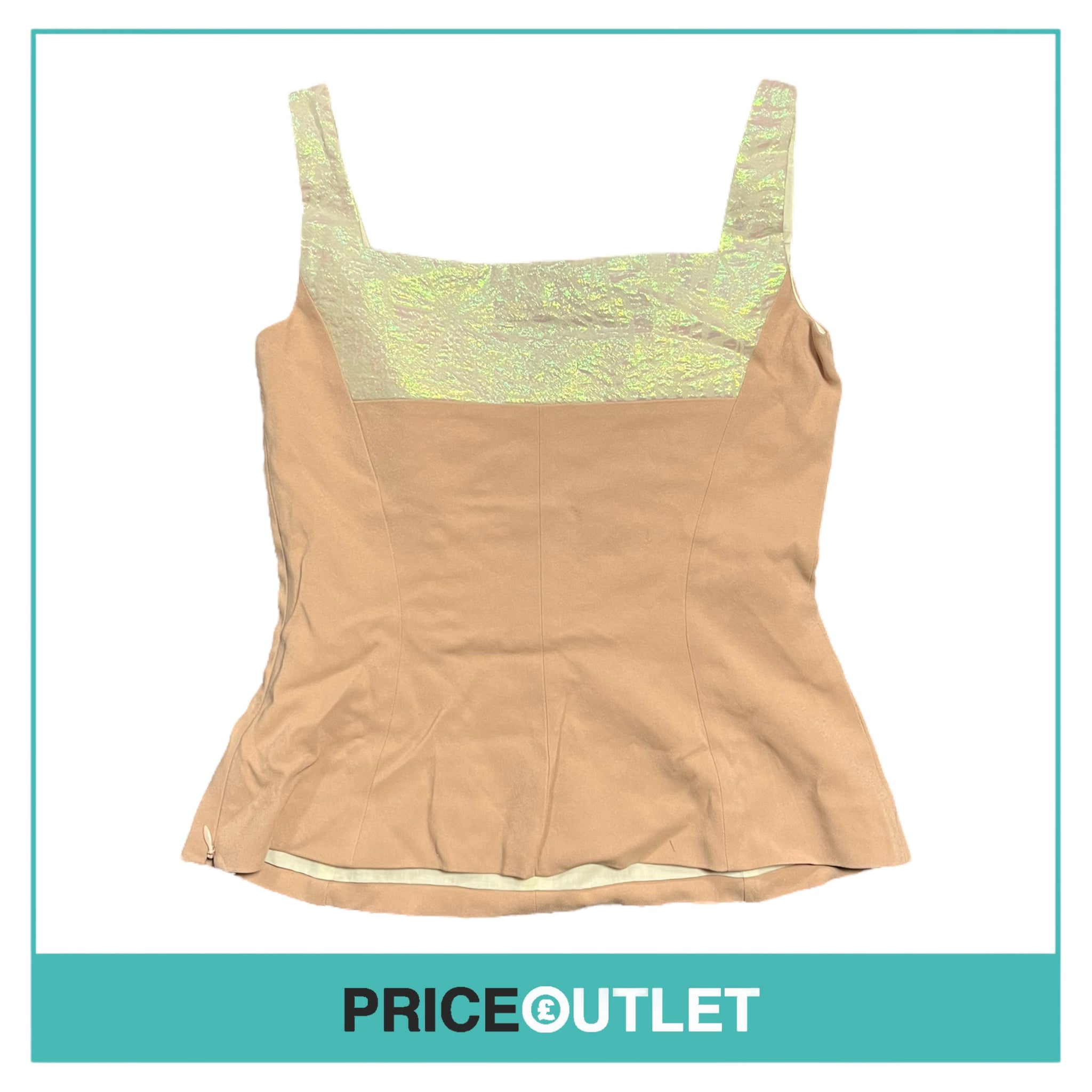 Giles - Nude and Iridescent Sleeveless Top - Size 42 - BRAND NEW WITH TAGS