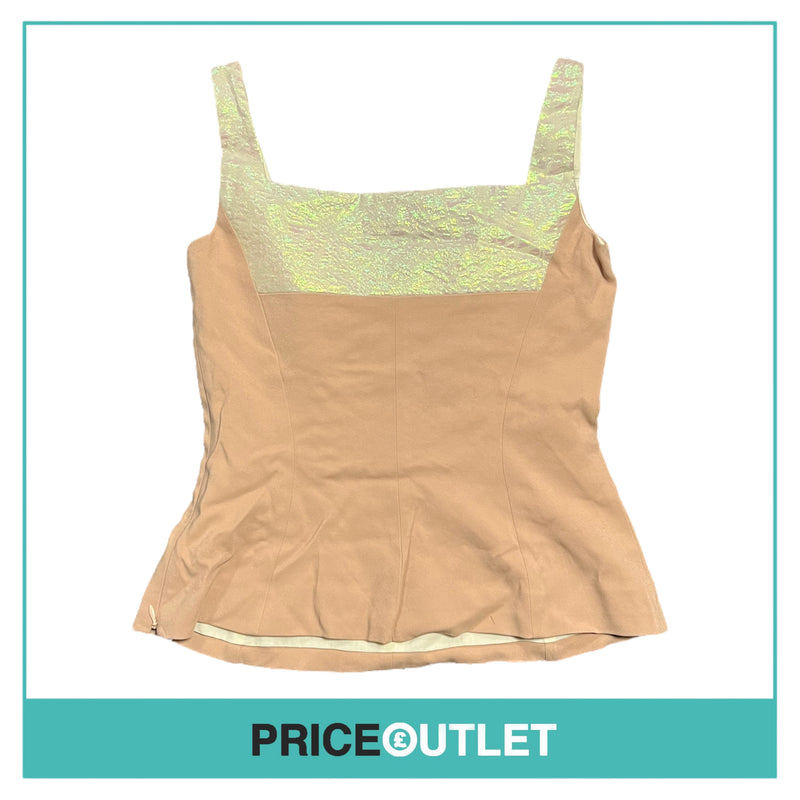 Giles - Nude and Iridescent Sleeveless Top - Size 40 - BRAND NEW WITH TAGS