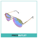 Gold Frame Reflective Lens Pilot's Sunglasses With Black Detail RRP £325