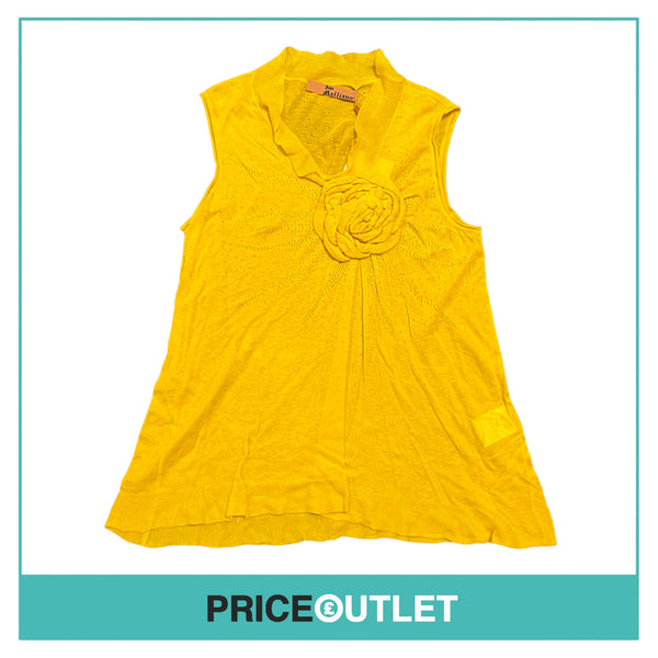 John Galliano - Yellow Top with Flower Detail - Size M - BRAND NEW WITH TAGS