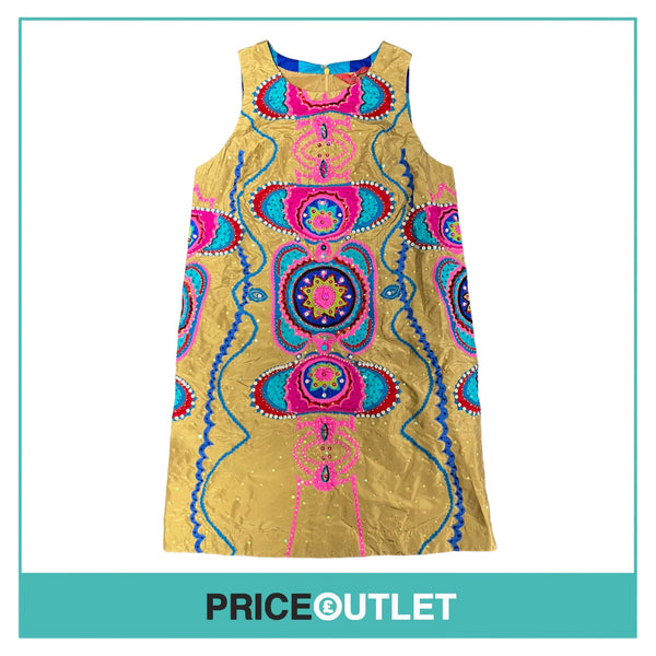 Manish Arora - Gold Dress with Colourful Embellishment - Size S - BRAND NEW WITH TAGS
